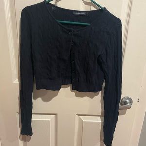 Brandy Melville knit button up sweater, navy blue